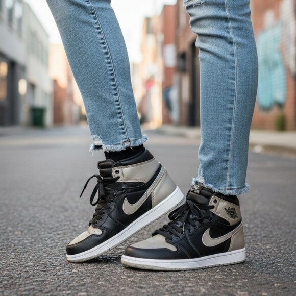 Nike Air Jordan 1 Retro High OG Satin Shadow Wmns 7.5 / 6Y – 100% Authentic NIB - Picture 7 of 11